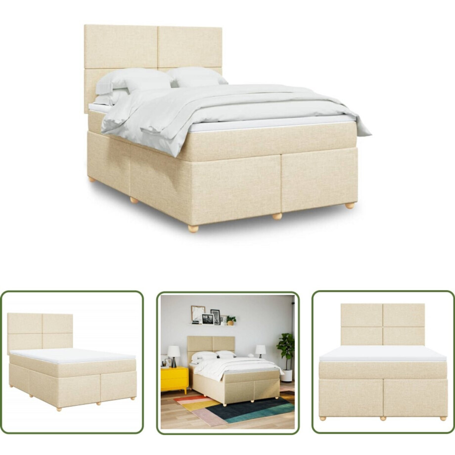 vidaXL Sleutelset - Dynamo Meter - Boxspring met matras stof crèmekleurig 140x200 cm - Gereedschap - Handgereedschap - Drapers Tools afbeelding 1