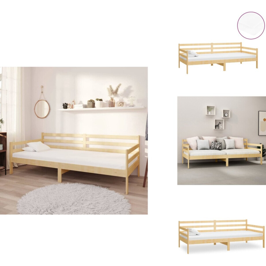 vidaXL Bedbank - Bedbanken - Bed Bank - Bed Banken - Slaapbank met matras massief grenenhout 90x200 cm vidaXL Bedbank - Bedbanken - Bed Bank - Bed Banken - Slaapbank met matras massief grenenhout 90x200 cm afbeelding 1