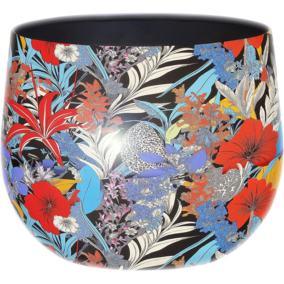 by Mooss - Bloempot - Planter - Floral - Epoxy - Ø 16.5 x 14 cm - L - Blauw - Handgemaakt - Metaal - Trendy - Hip - Metallic - Highlight - Bloemen by Mooss - Bloempot - Planter - Floral - Epoxy - Ø 16.5 x 14 cm - L - Blauw - Handgemaakt - Metaal - Trendy - Hip - Metallic - Highlight - Bloemen afbeelding 1