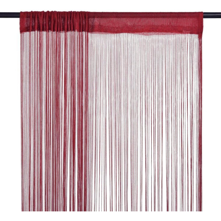 vidaXL - Dradengordijnen - 100x250 - cm - wijnrood - 2 - st vidaXL - Dradengordijnen - 100x250 - cm - wijnrood - 2 - st afbeelding 1