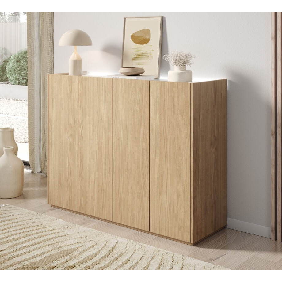 Meubella - Schoenenkast Encore - Eiken - 126 cm Meubella - Schoenenkast Encore - Eiken - 126 cm afbeelding 1