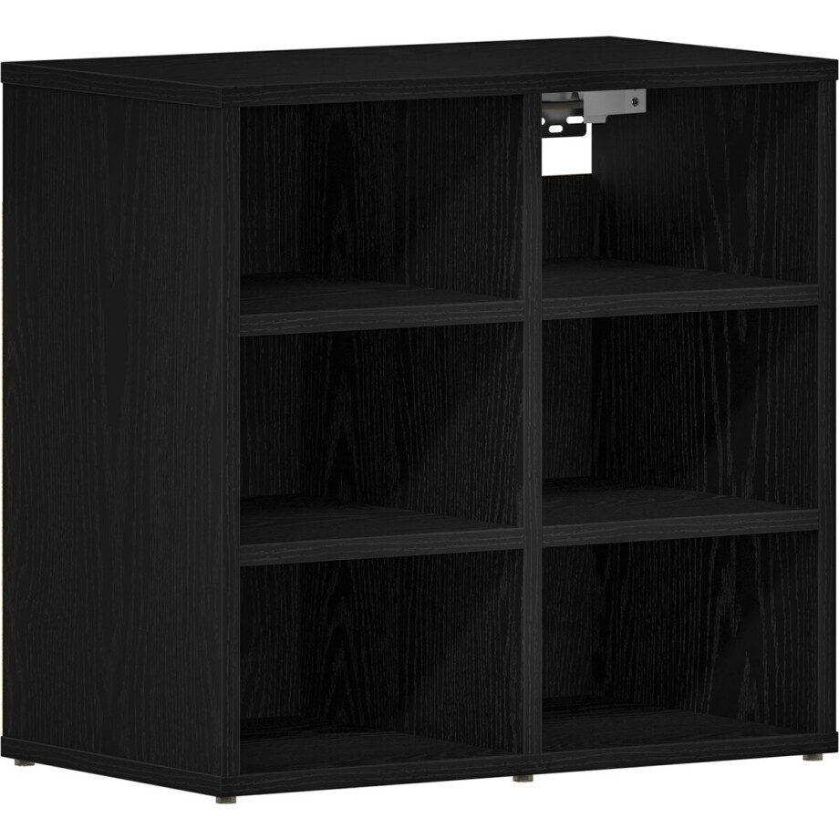 vidaXL - Schoenenkast - Zwart - eiken - 52 - x - 30 - x - 50.5 - cm - Bewerkt - hout afbeelding 1