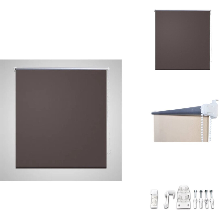 vidaXL Vitrage - Vitrages - Rolgordijn - Rolgordijnen - Rolgordijn verduisterend 100 x 230 cm koffiebruin afbeelding 1