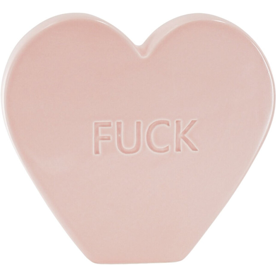 Housevitamin Sierbeeld- Snoephart 'FUCK- Keramiek- Licht Roze- 20x4x18,5cm Housevitamin Sierbeeld- Snoephart 'FUCK- Keramiek- Licht Roze- 20x4x18,5cm afbeelding 1