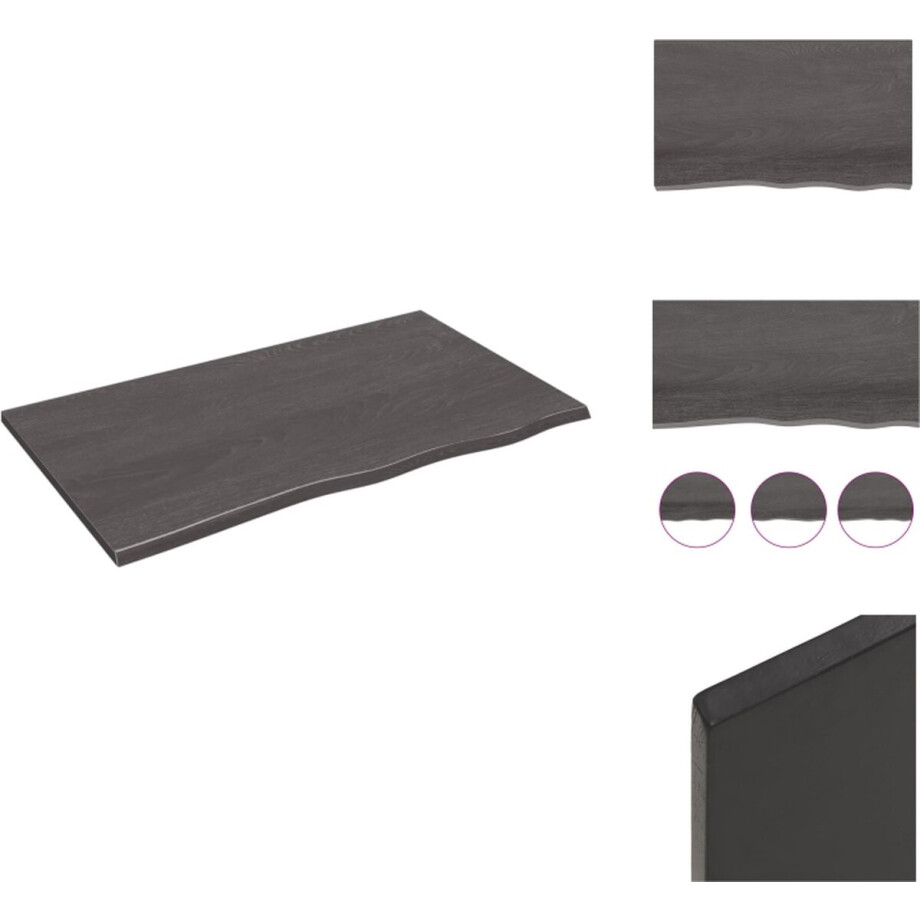 vidaXL Wandschap - Wandschappen - Wandplank - Wandrek - Wandschap 100x60x2 cm behandeld massief eikenhout donkerbruin vidaXL Wandschap - Wandschappen - Wandplank - Wandrek - Wandschap 100x60x2 cm behandeld massief eikenhout donkerbruin afbeelding 1