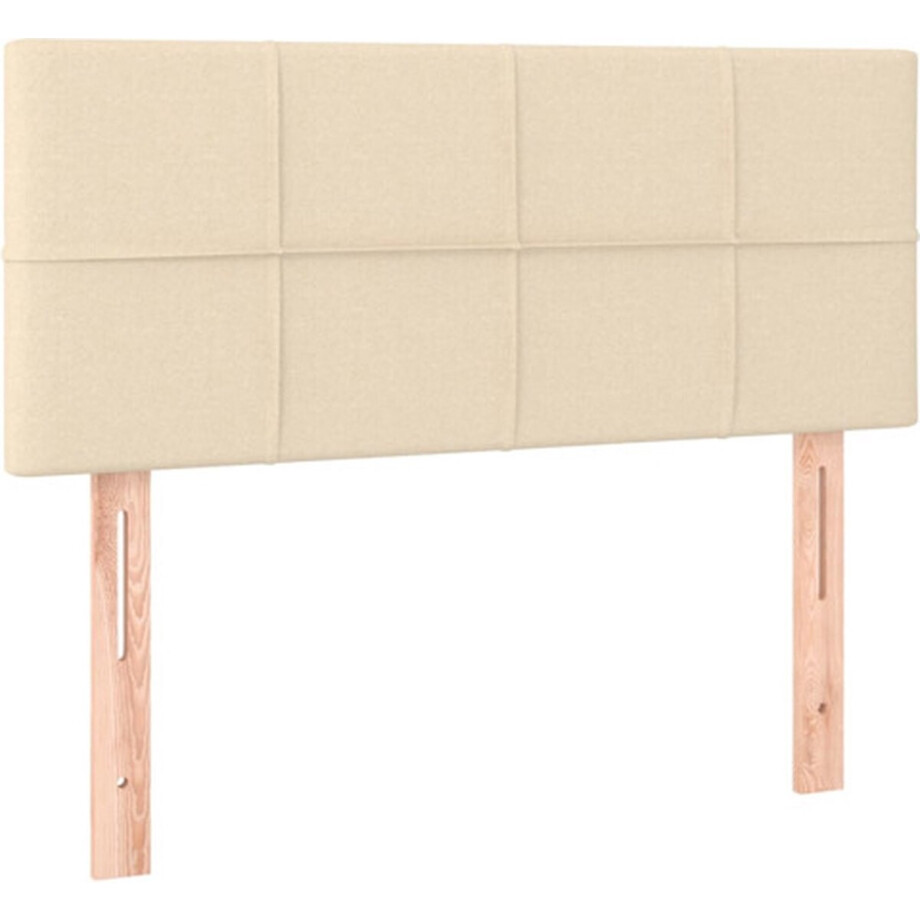 vidaXL - Hoofdbord - 90x5x78/88 - cm - stof - crèmekleurig afbeelding 1
