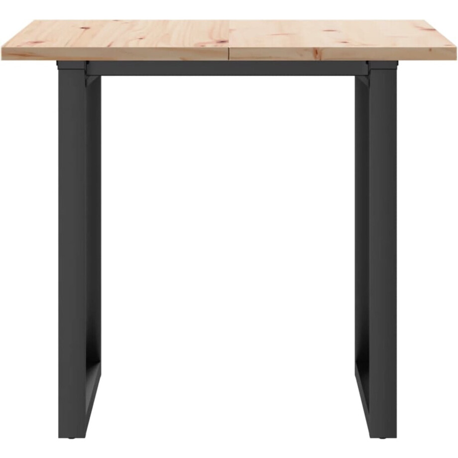vidaXL - Eettafel - O-frame - 80x80x75,5 - cm - massief - grenenhout - en - staal vidaXL - Eettafel - O-frame - 80x80x75,5 - cm - massief - grenenhout - en - staal afbeelding 1