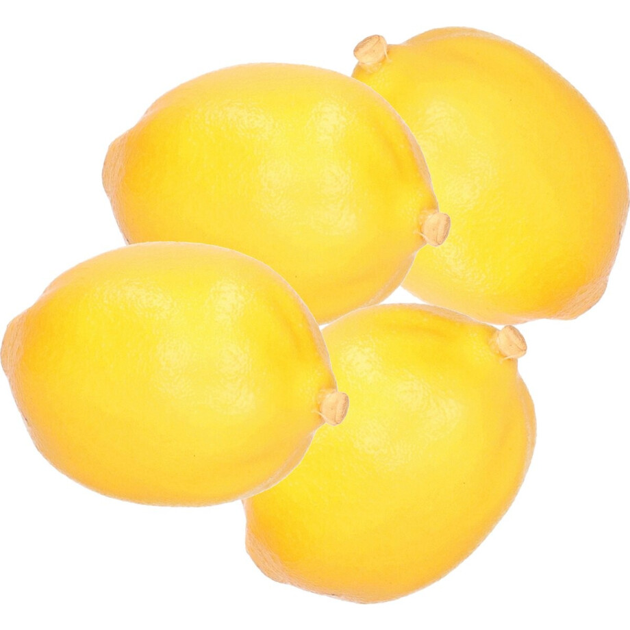 Esschert Design kunstfruit decofruit - 4x - citroen/citroenen - ongeveer 6 cm - geel afbeelding 1