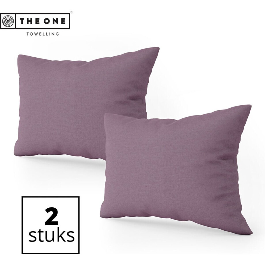 The One Bedding Kussenslopen set - 60 x 70 cm - 2 Stuks - Beddengoed - Katoen/Satijn - Pruim afbeelding 1