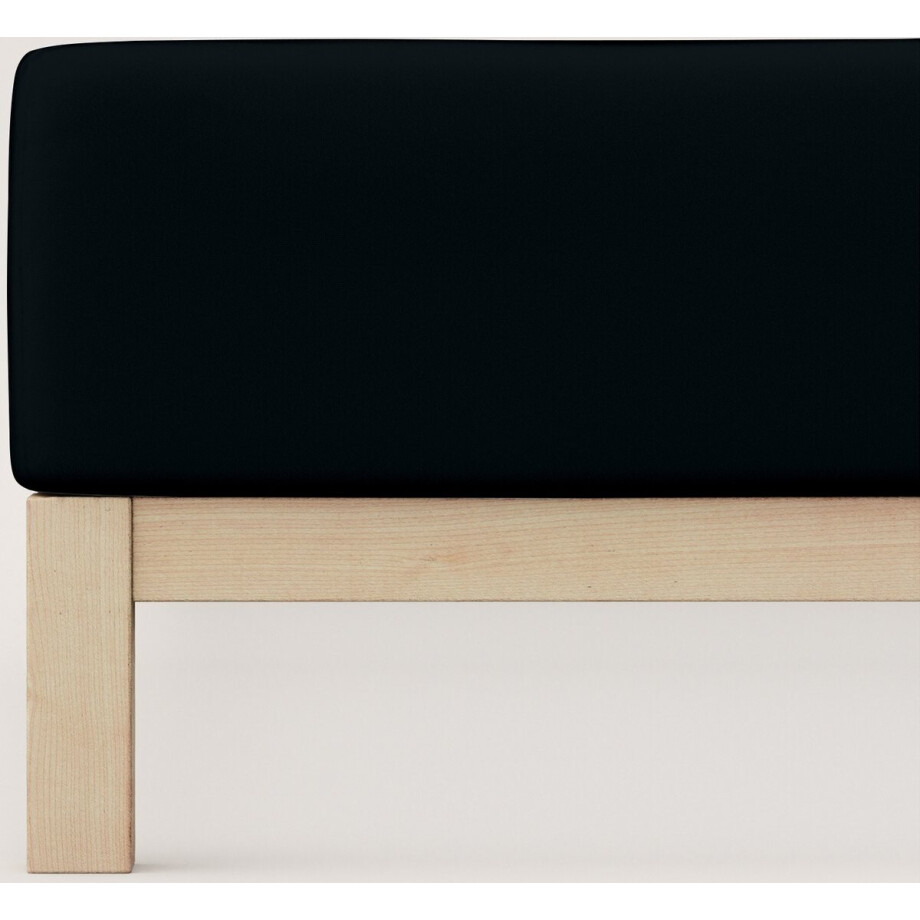 Schlafgut Pure Bio Katoen Jersey Hoeslaken M - 120x200 - 130x220 799 Off-Black afbeelding 1