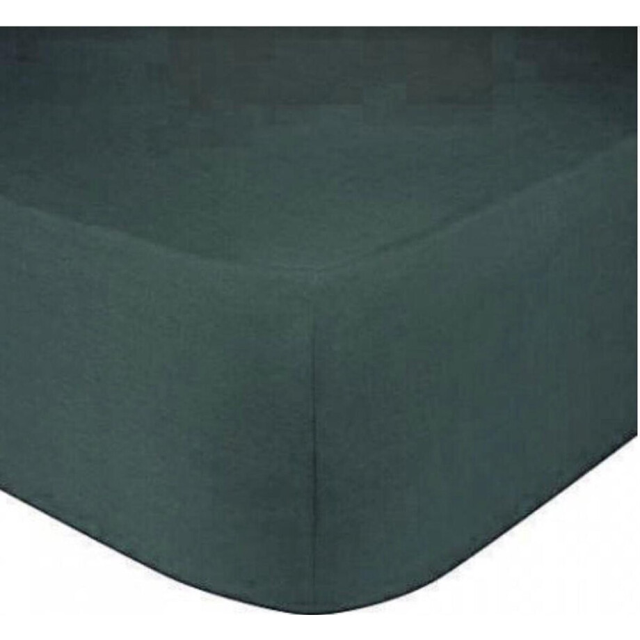 Hoeslaken Jersey - Extra stretch- geschikt voor boxspring- tweepersoons - 160x200+35 CM - Groen - Luxury Dreams afbeelding 1