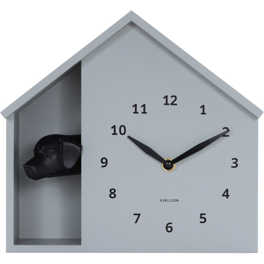 Karlsson - Wandklok Peeking Doggy - Muisgrijs- Ø24,9cm Karlsson - Wandklok Peeking Doggy - Muisgrijs- Ø24,9cm afbeelding 1