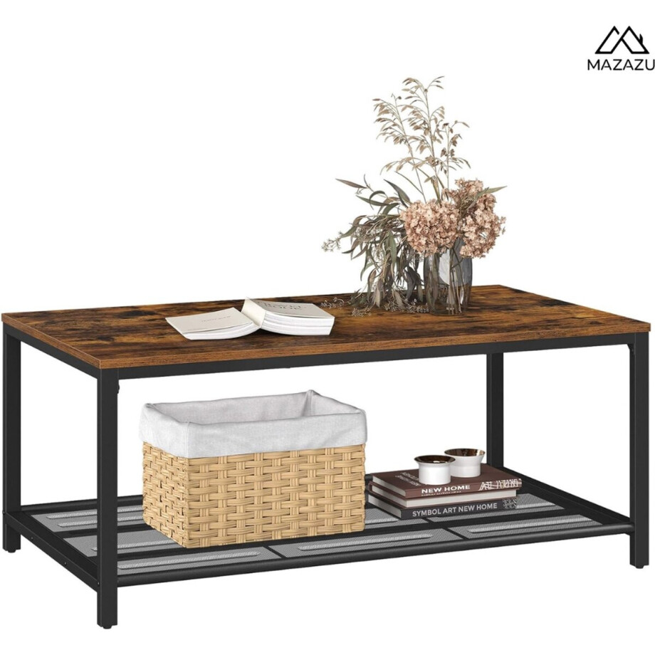 MIRA Home - Salontafel - Bijzettafel - Tafel - Sidetable - Vintage - 106x60x45 cm MIRA Home - Salontafel - Bijzettafel - Tafel - Sidetable - Vintage - 106x60x45 cm afbeelding 1