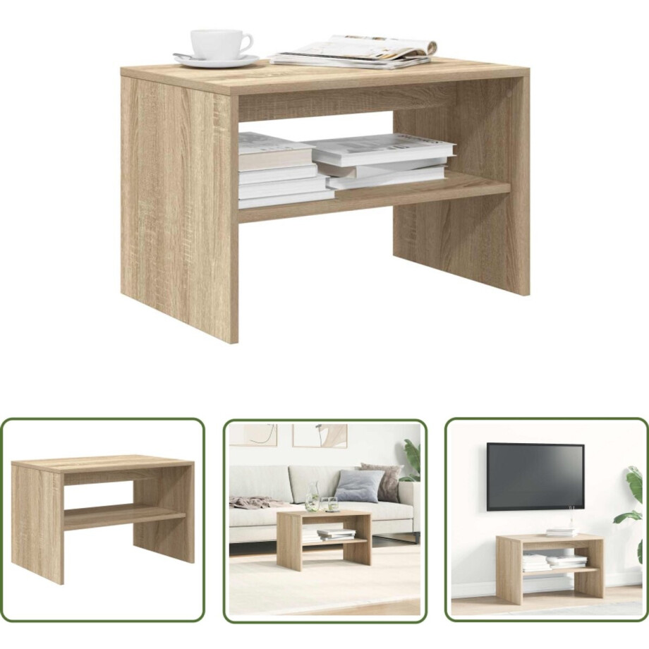 vidaXL Salontafel - Tv-meubel - Tv-meubel 60x40x40 cm bewerkt hout sonoma eikenkleurig - Houten Tv-kast - Media Kast - Sonom Eiken afbeelding 1
