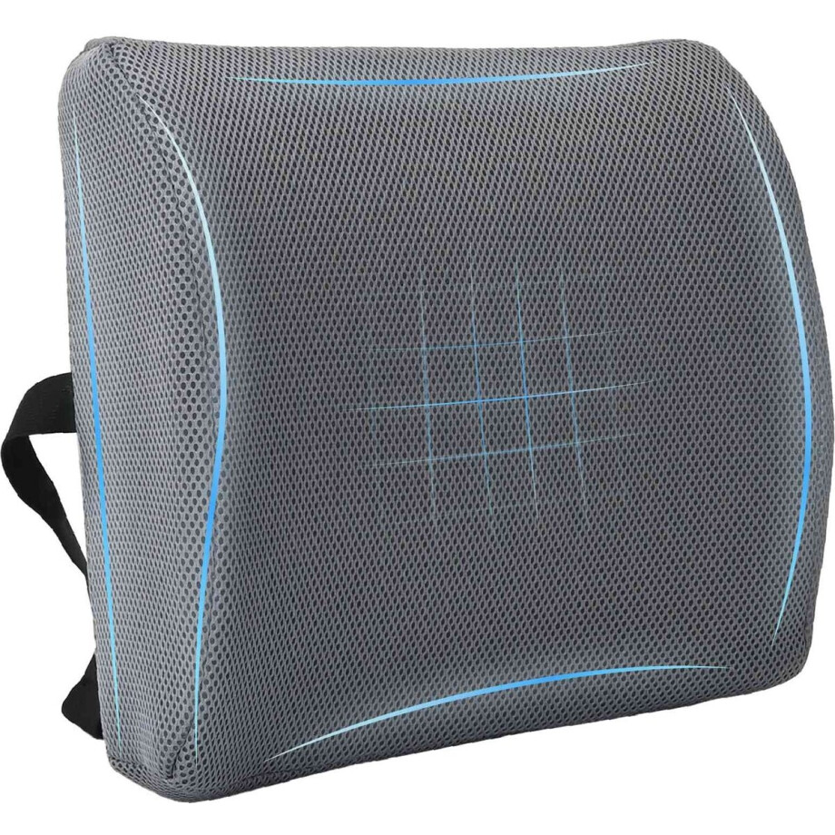 vidaXL - Rugkussen - Grijs - Traagschuim - 36 - x - 30 - x - 12 - cm afbeelding 1