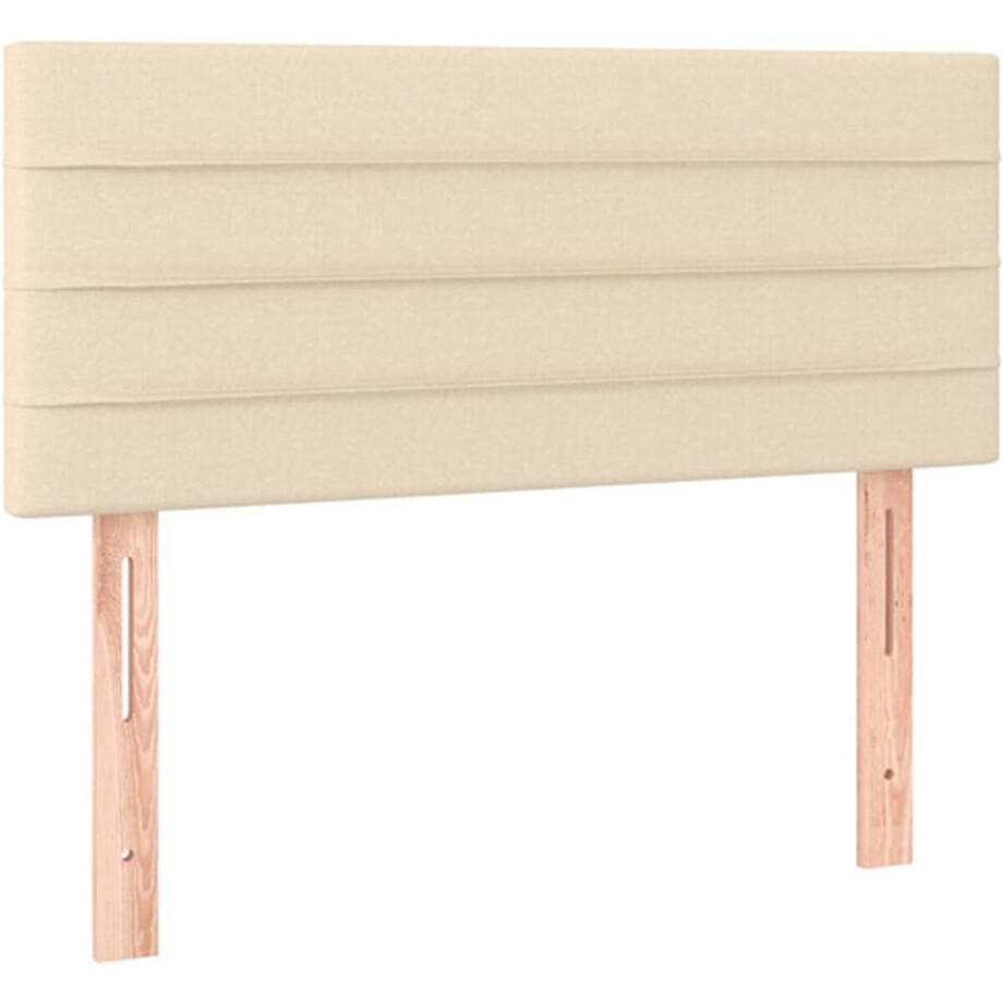 vidaXL - Hoofdbord - 90x5x78/88 - cm - stof - crèmekleurig afbeelding 1