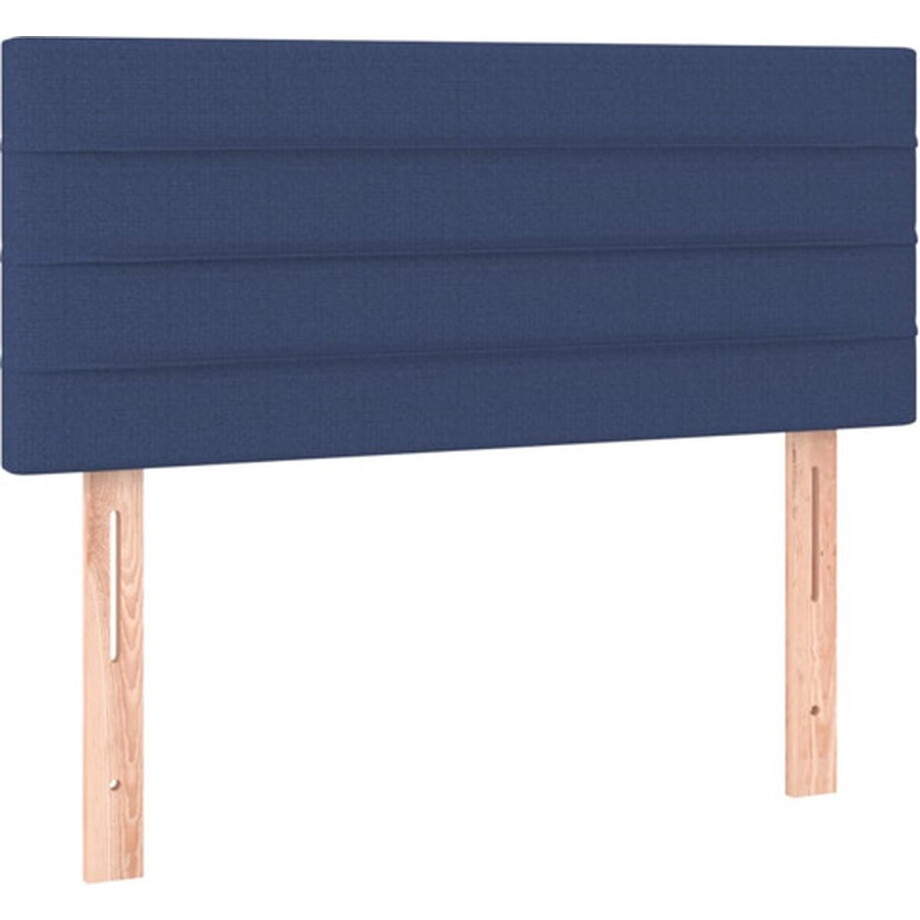 vidaXL - Hoofdbord - 100x5x78/88 - cm - stof - blauw afbeelding 1