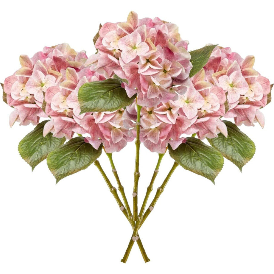 Emerald Kunstbloem hortensia tak - 5x - Challenge - 47 cm - roze - kunst zijdebloem - Hydrangea Emerald Kunstbloem hortensia tak - 5x - Challenge - 47 cm - roze - kunst zijdebloem - Hydrangea afbeelding 1