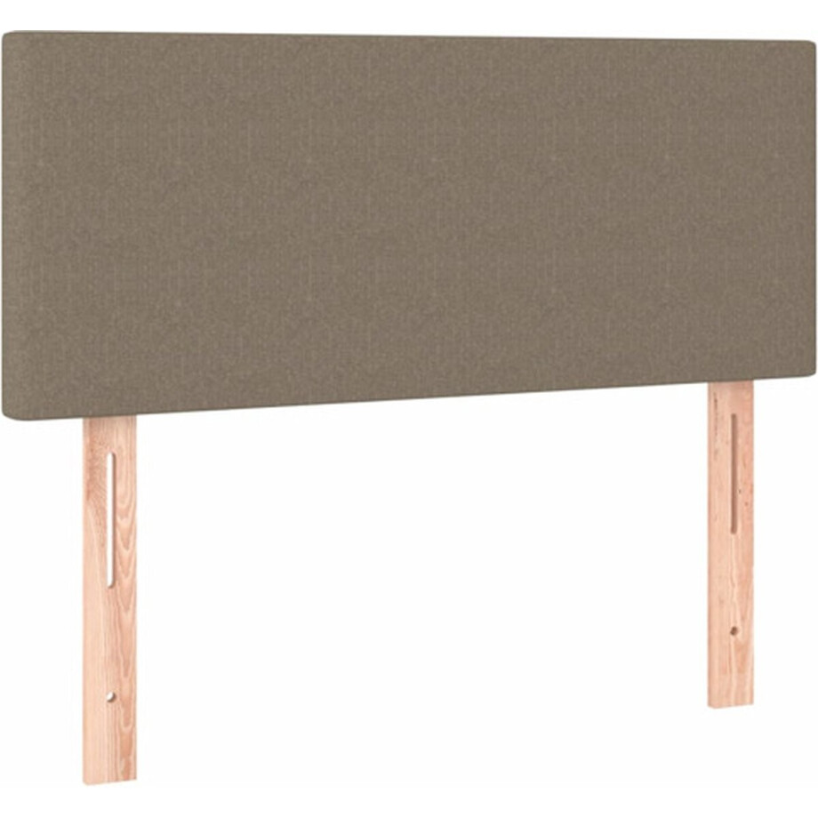 vidaXL - Hoofdbord - 100x5x78/88 - cm - stof - taupe afbeelding 1