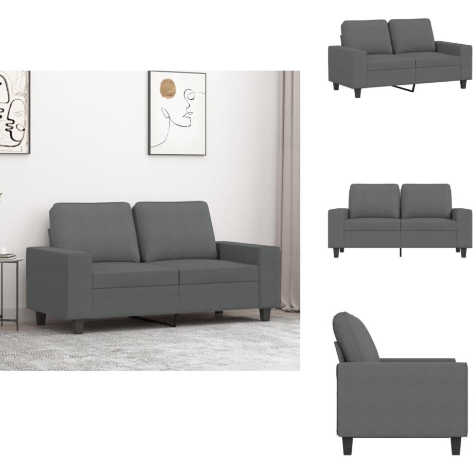vidaXL 2-zitsbank - 2-zitsbanken - Bank - Tweezitsbank - Tweezitsbank 120 cm stof donkergrijs afbeelding 1