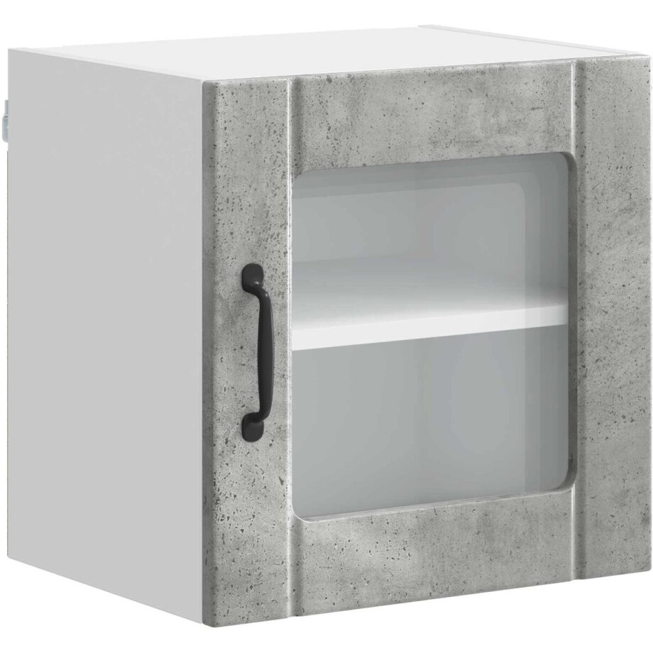 vidaXL - Wandglas - Kasten - LUCCA - Betongrijs - 40 - x - 31 - x - 40 - cm - Bewerkt - hout afbeelding 1