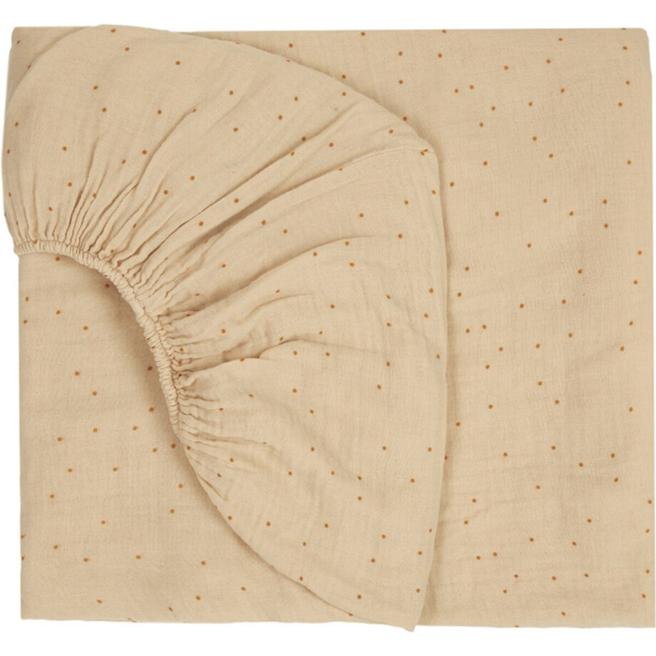 Nobodinoz Hoeslaken Wabi Sabi 70x140x15cm | Dots Ginger afbeelding 1