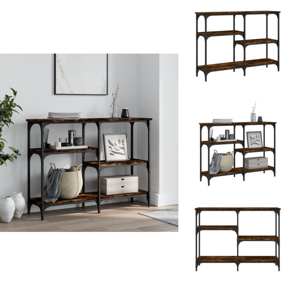 vidaXL Wandtafel - Wandtafels - Bijzettafel - Console Tafel - Wandtafel 102x29x75 cm bewerkt hout gerookt eikenkleurig afbeelding 1