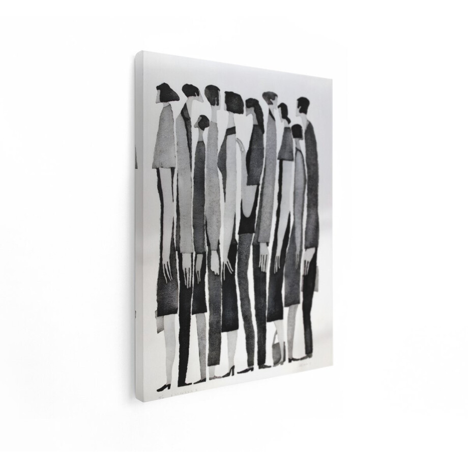 Artaza Canvas Schilderij Abstract - 90x120 cm - Wanddecoratie Zwart Wit - Muurdecoratie Modern - Decoratie Vrouw - Schilderijen Op Canvas Artaza Canvas Schilderij Abstract - 90x120 cm - Wanddecoratie Zwart Wit - Muurdecoratie Modern - Decoratie Vrouw - Schilderijen Op Canvas afbeelding 1