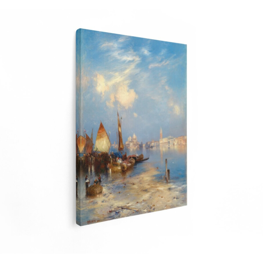 Artaza Canvas Schilderij Italiaans Landschap - 30x40 cm - Wanddecoratie Venetië - Muurdecoratie Klassiek Schilderij - Schilderijen Op Canvas afbeelding 1