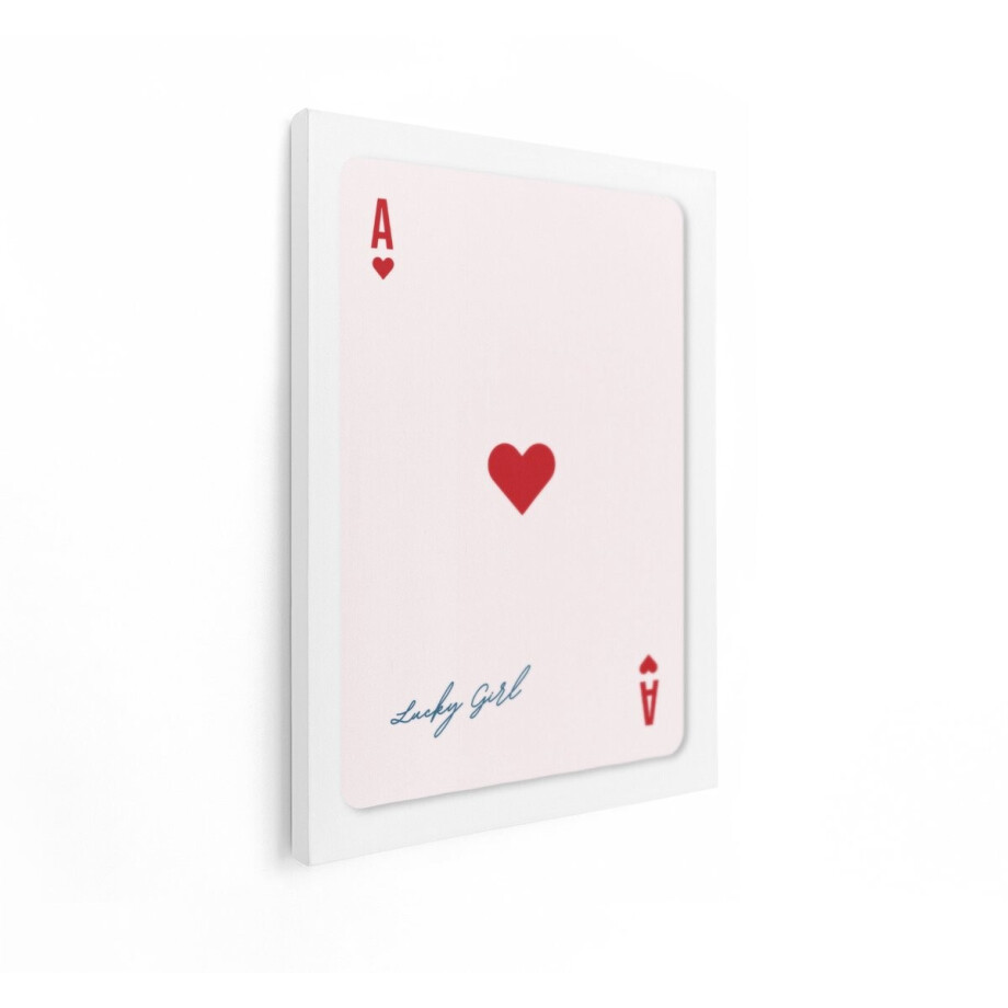 Artaza Canvas Schilderij Speelkaart Lucky Girl - 60x80 cm - Wanddecoratie Hart - Muurdecoratie Tekst - Decoratie Slaapkamer - Roze Artaza Canvas Schilderij Speelkaart Lucky Girl - 60x80 cm - Wanddecoratie Hart - Muurdecoratie Tekst - Decoratie Slaapkamer - Roze afbeelding 1