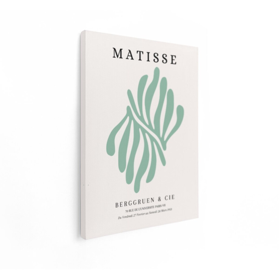 Artaza Canvas Schilderij Matisse - 30x40 cm - Wanddecoratie Abstract - Muurdecoratie Plant - Schilderijen Op Canvas Groen afbeelding 1
