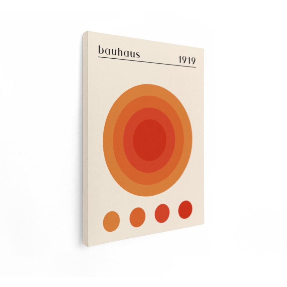 Artaza Canvas Schilderij Bauhaus 1919 Abstract Ontwerp met Concentrische Cirkels en Kleurstalen - 60x80 cm - Wanddecoratie Woonkamer - Schilderijen - Muurdecoratie afbeelding 1