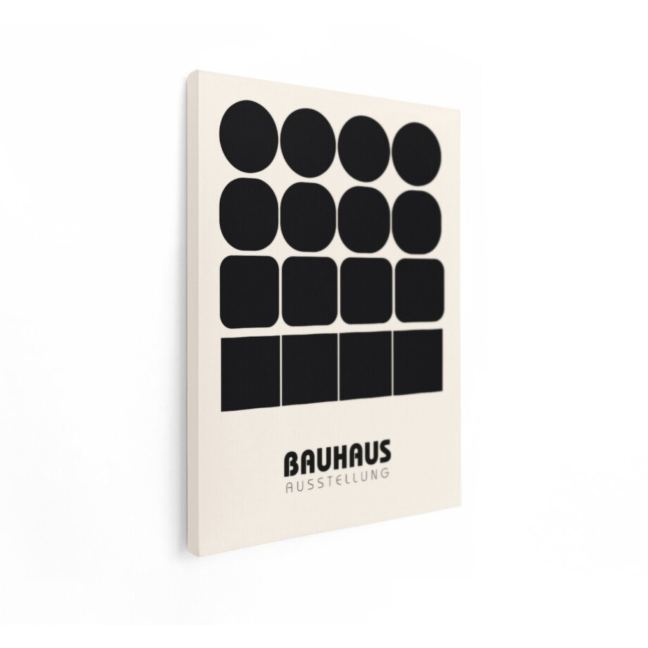 Artaza Canvas Schilderij Bauhaus Ausstellung Poster met Geometrische Vormen en Minimalistisch Ontwerp - 60x80 cm - Wanddecoratie Woonkamer - Schilderijen - Muurdecoratie afbeelding 1