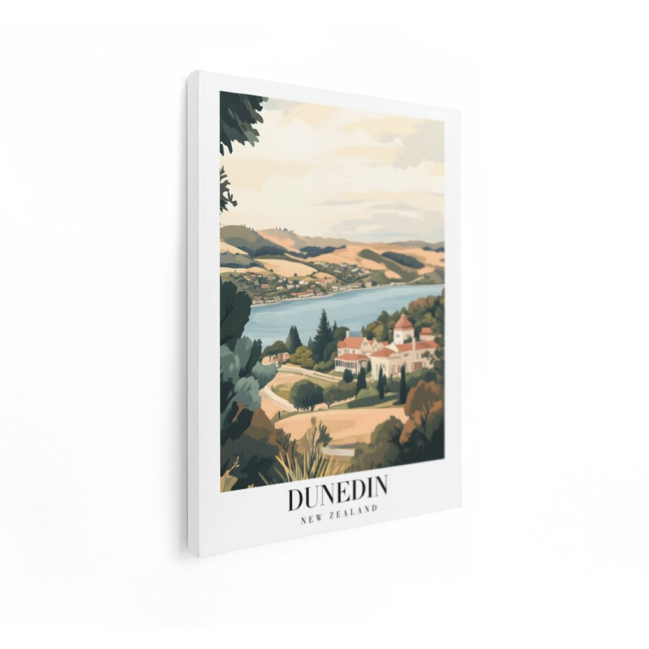 Artaza Canvas Schilderij Dunedin Nieuw-Zeeland - 30x40 cm - Wanddecoratie Landschap - Muurdecoratie Vintage Stad - Schilderijen Op Canvas Artaza Canvas Schilderij Dunedin Nieuw-Zeeland - 30x40 cm - Wanddecoratie Landschap - Muurdecoratie Vintage Stad - Schilderijen Op Canvas afbeelding 1