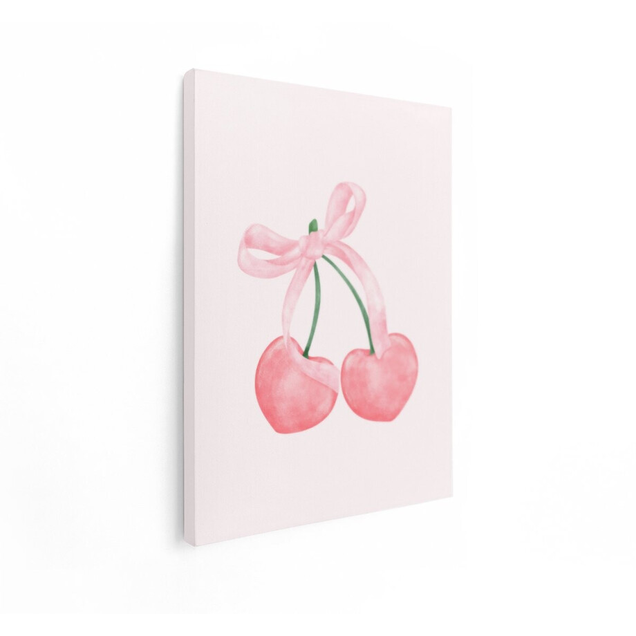 Artaza Canvas Schilderij Kersen - 90x120 cm - Wanddecoratie Meisjeskamer - Muurdecoratie Roze Strik - Decoratie Kinderkamer Artaza Canvas Schilderij Kersen - 90x120 cm - Wanddecoratie Meisjeskamer - Muurdecoratie Roze Strik - Decoratie Kinderkamer afbeelding 1