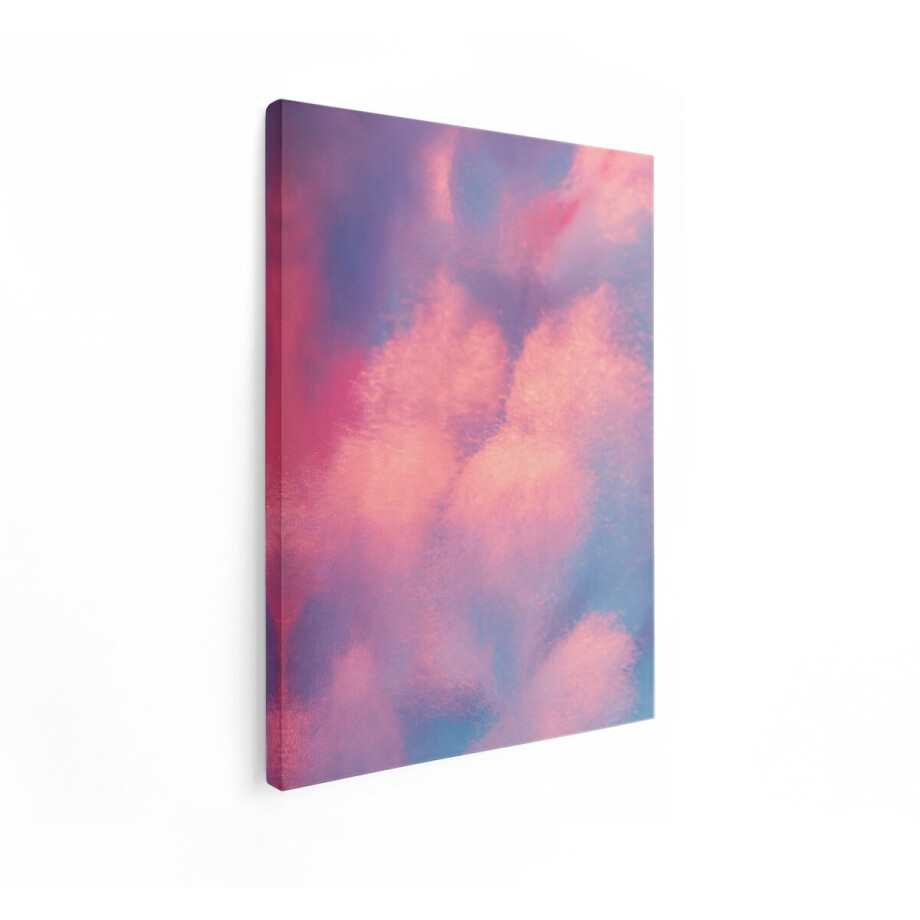 Artaza Canvas Schilderij Abstract - 90x120 cm - Wanddecoratie Roze - Muurdecoratie Pastel - Decoratie Slaapkamer - Schilderijen Op Canvas afbeelding 1