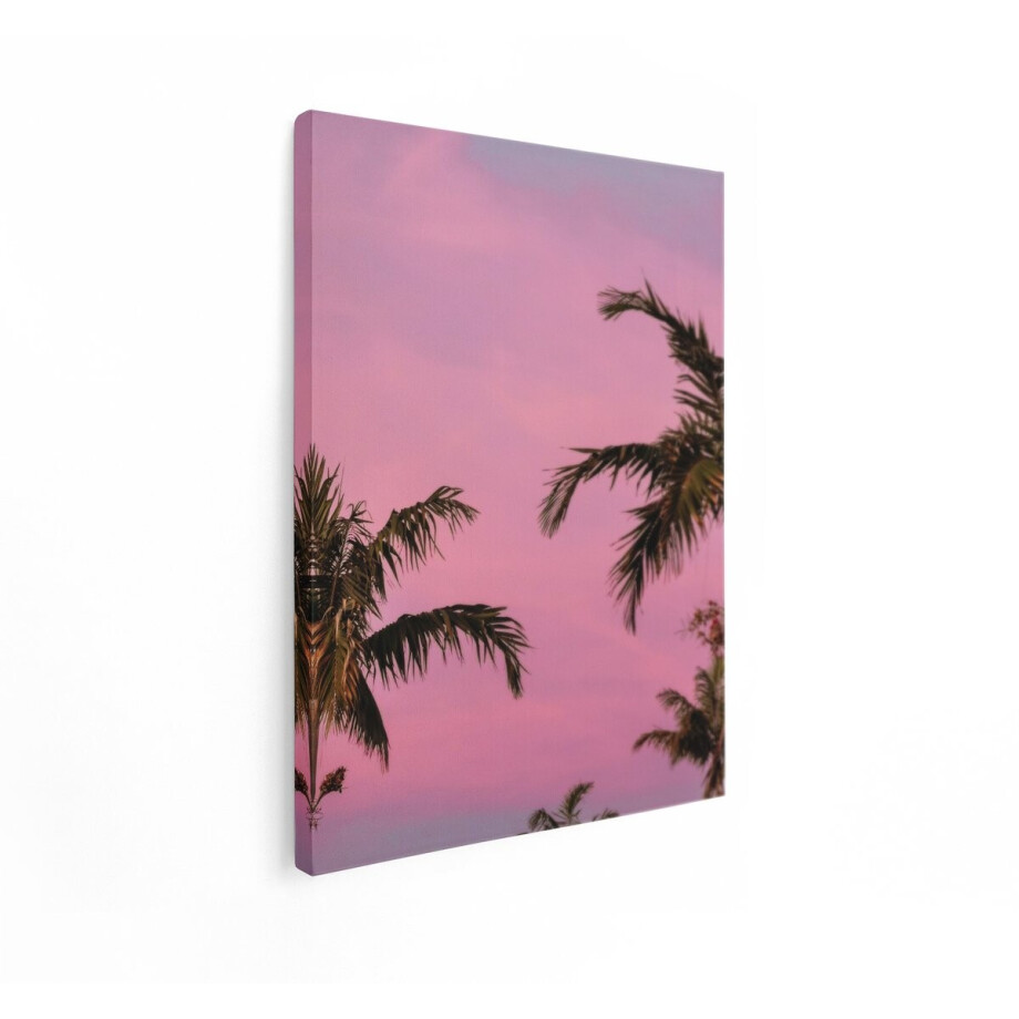Artaza Canvas Schilderij Palmbomen - 60x80 cm - Wanddecoratie Zonsondergang - Muurdecoratie Tropisch Landschap - Decoratie Natuur - Roze Artaza Canvas Schilderij Palmbomen - 60x80 cm - Wanddecoratie Zonsondergang - Muurdecoratie Tropisch Landschap - Decoratie Natuur - Roze afbeelding 1