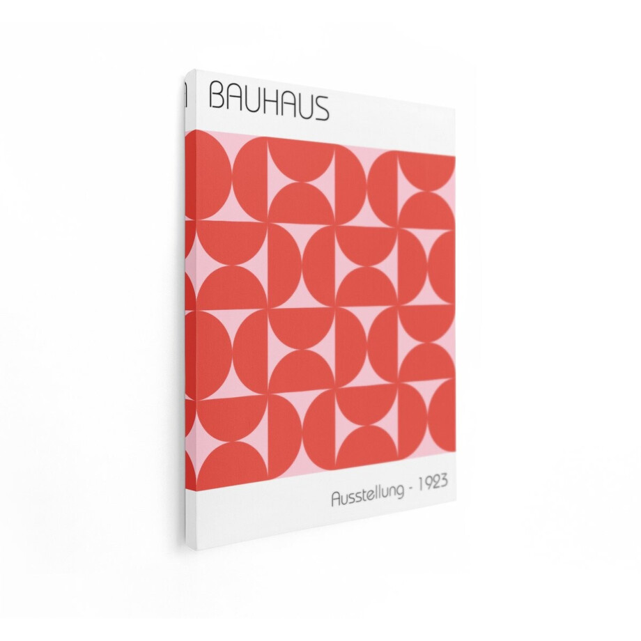 Artaza Canvas Schilderij Bauhaus Tentoonstelling 1923 - 90x120 cm - Abstract Wanddecoratie - Geometrische Muurdecoratie - Retro Decoratie - Rood afbeelding 1