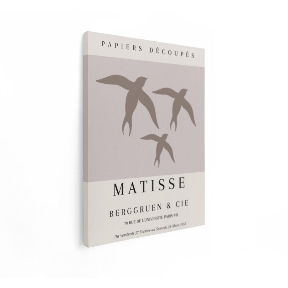 Artaza Canvas Schilderij Henri Matisse Papiers Découpés Tentoonstellingsposter met Vliegende Vogels - 30x40 cm - Klein - Wanddecoratie Woonkamer - Schilderijen - Muurdecoratie afbeelding 1