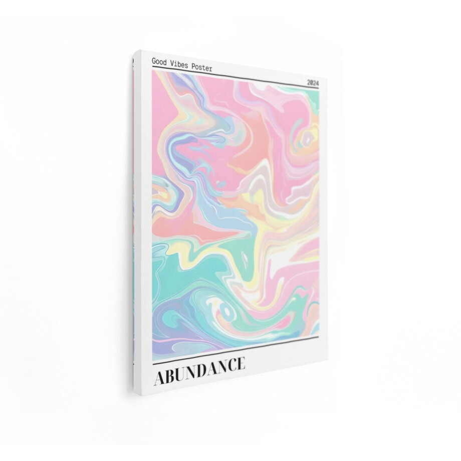 Artaza Canvas Schilderij Abstract - 60x80 cm - Wanddecoratie Modern - Muurdecoratie Pastel Marmer - Decoratie Abundance Poster - Kleurrijk afbeelding 1