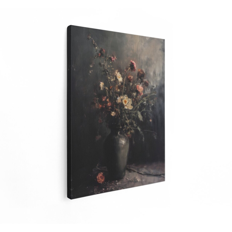 Artaza Canvas Schilderij Sombere Stilleven Schildering van een Vaas met Verwelkende Bloemen - 30x40 cm - Klein - Wanddecoratie Woonkamer - Schilderijen - Muurdecoratie Artaza Canvas Schilderij Sombere Stilleven Schildering van een Vaas met Verwelkende Bloemen - 30x40 cm - Klein - Wanddecoratie Woonkamer - Schilderijen - Muurdecoratie afbeelding 1