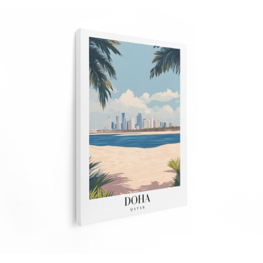 Artaza Canvas Schilderij Doha Skyline Qatar - 60x80 cm - Wanddecoratie Strand Zee - Muurdecoratie Stad - Decoratie Woonkamer Palmbomen Artaza Canvas Schilderij Doha Skyline Qatar - 60x80 cm - Wanddecoratie Strand Zee - Muurdecoratie Stad - Decoratie Woonkamer Palmbomen afbeelding 1
