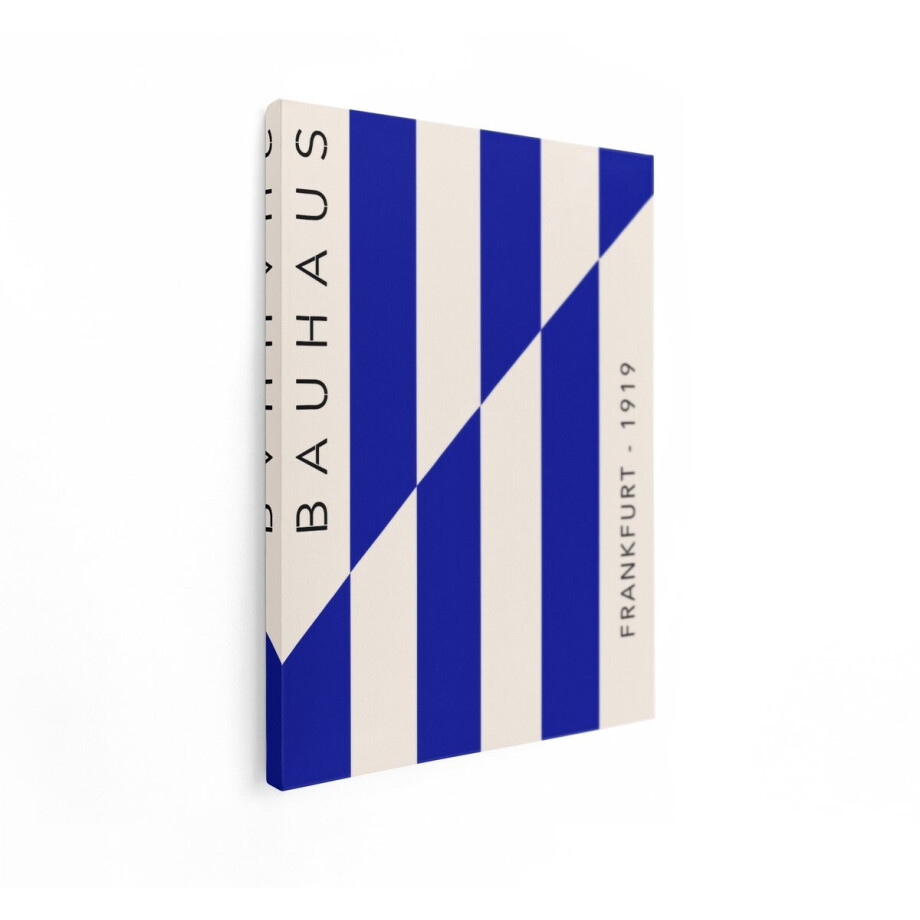 Artaza Canvas Schilderij Abstract Bauhaus - 30x40 cm - Wanddecoratie Modern - Muurdecoratie Minimalistisch - Schilderijen Op Canvas Blauw afbeelding 1