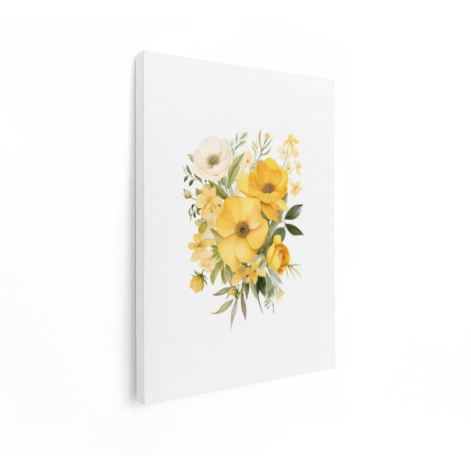 Artaza Canvas Schilderij Bloemen Boeket - 30x40 cm - Wanddecoratie Botanisch - Muurdecoratie Geel - Schilderijen Op Canvas Artaza Canvas Schilderij Bloemen Boeket - 30x40 cm - Wanddecoratie Botanisch - Muurdecoratie Geel - Schilderijen Op Canvas afbeelding 1