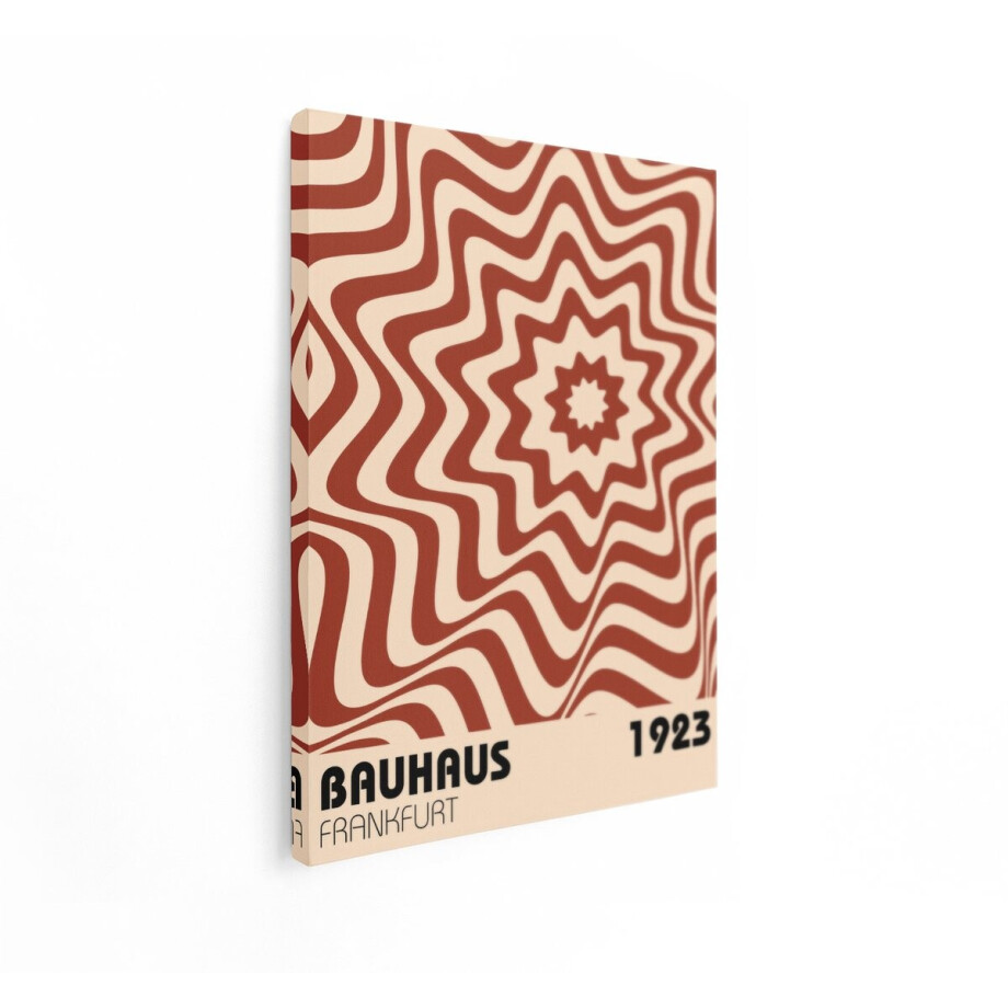 Artaza Canvas Schilderij Bauhaus Frankfurt - 30x40 cm - Wanddecoratie Abstract Golvend Patroon - Muurdecoratie Vintage - Retro Schilderijen Op Canvas afbeelding 1