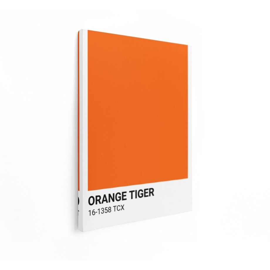 Artaza Canvas Schilderij Oranje Kleurstaal - 60x80 cm - Wanddecoratie Modern Abstract - Muurdecoratie Minimalistisch - Decoratie Woonkamer afbeelding 1