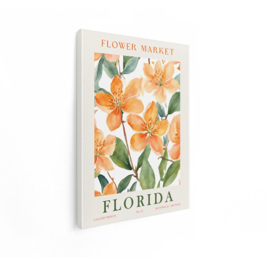 Artaza Canvas Schilderij Bloemen - 90x120 cm - Wanddecoratie Florida Flower Market - Muurdecoratie Botanisch - Decoratie Oranje Bloesem Artaza Canvas Schilderij Bloemen - 90x120 cm - Wanddecoratie Florida Flower Market - Muurdecoratie Botanisch - Decoratie Oranje Bloesem afbeelding 1