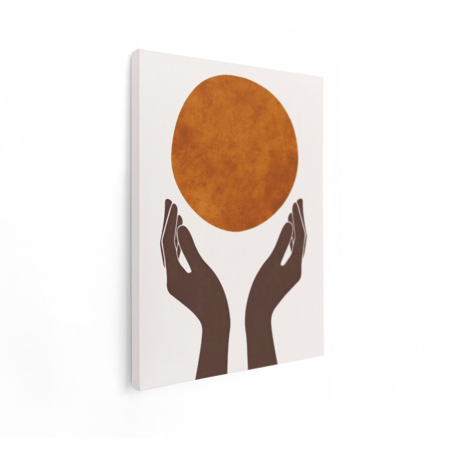 Artaza Canvas Schilderij Abstract - 60x80 cm - Boho Wanddecoratie - Muurdecoratie Handen - Minimalistisch Schilderijen Op Canvas - Oranje Artaza Canvas Schilderij Abstract - 60x80 cm - Boho Wanddecoratie - Muurdecoratie Handen - Minimalistisch Schilderijen Op Canvas - Oranje afbeelding 1