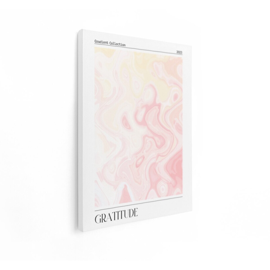 Artaza Canvas Schilderij Abstracte Pastelroze en Gele Marmertextuur met Vloeiende Organische Vormen - 60x80 cm - Wanddecoratie Woonkamer - Schilderijen - Muurdecoratie afbeelding 1