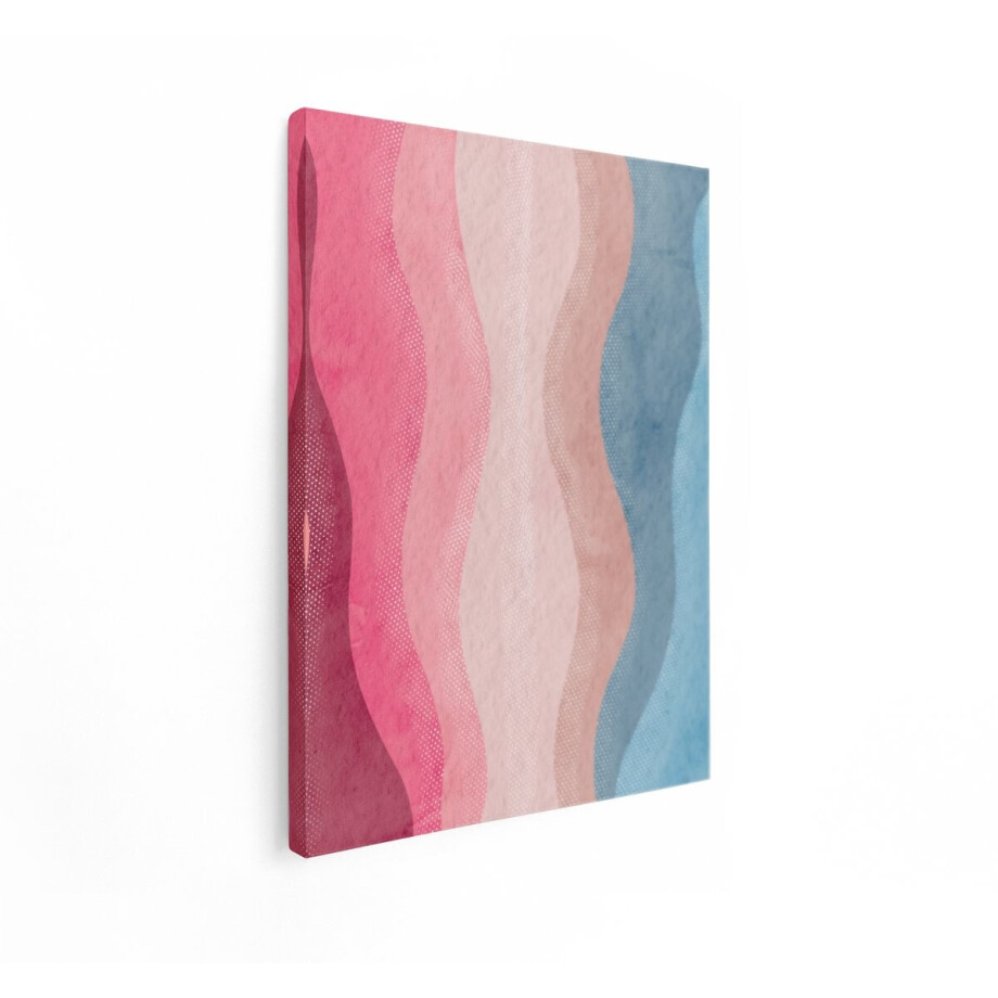 Artaza Canvas Schilderij Abstracte Schilderijen - 30x40 cm - Wanddecoratie Modern - Muurdecoratie Pastel Golven - Schilderijen Op Canvas afbeelding 1